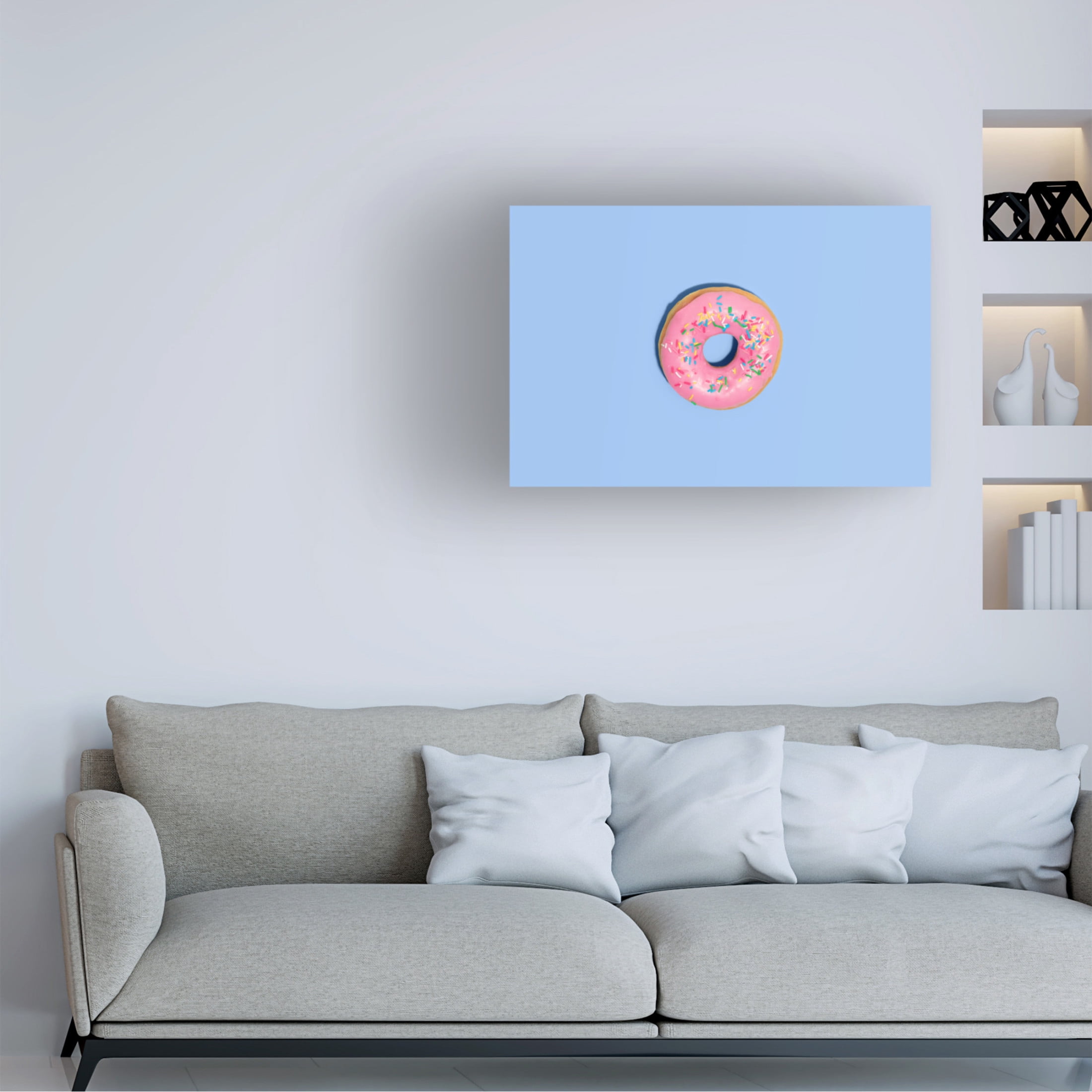 Canvas Wall Art - Julia Ramiro 'Donut Rosa' Wall Art for Living Room, Bedroom, or Office Décor by Trademark Fine Art - 32 x 22 Inches