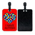 thumbnail image 1 of Black Glitter Luggage Tag Identifier - Autism Backpack Tag I Have Autism, 1 of 1