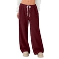 thumbnail image 2 of Hearthz Flannel Pajama Pants Women Fuzzy Winter Warm Thermal Pajamas Bottoms Wide Leg Drawstring Sleeping Pants, 2 of 7