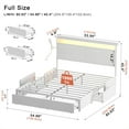 thumbnail image 3 of GUNAITO Full Size Bed Frame with Headboard Storage Bed frame with 4 Drawers LED Platform Bed Frame with Charging Station White, 3 of 7
