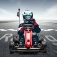 thumbnail image 3 of Go Kart eléctrico 24V para niños - 2 motores 200W, velocidad máxima 12 km/h, asiento regulable, drift seguro, coche de carreras para exteriores, juguete para niños de 6 a 12 años - Color rojo, 3 of 7