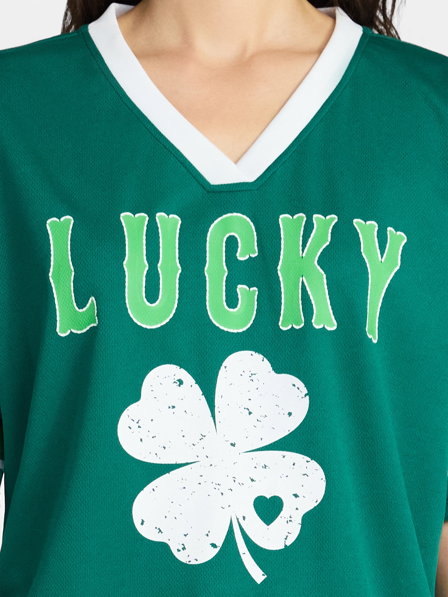 Saint Patrick's Day Women's Lucky Jersey with Short Sleeves from Holiday Time, Sizes XXS-XXL