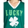 thumbnail image 4 of Saint Patrick's Day Women's Lucky Jersey with Short Sleeves from Holiday Time, Sizes XXS-XXL, 4 of 5