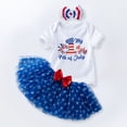 thumbnail image 2 of TOWED22 4th of July Baby Girl Outfits Summer Clothes Newborn Ruffled Romper American Flag Dress with Bow Headband 0-18 Months(Blue,3-6 M), 2 of 4