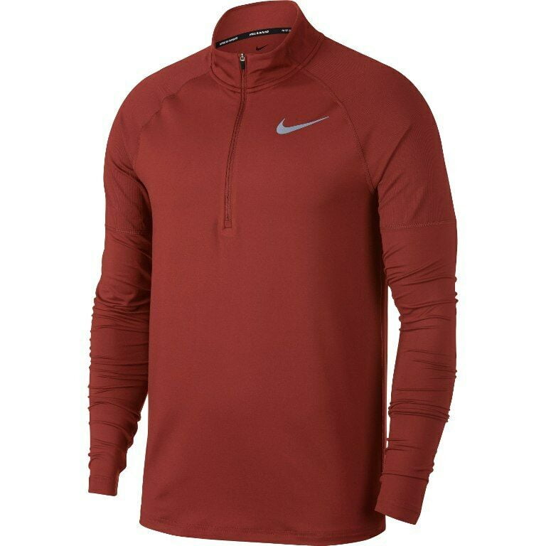 Nike - Nike Element Half Zip Dune Red Men's Long Sleeve Running Top ...