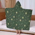 thumbnail image 5 of Dark Green Sun Planet Star Cloud Pattern Hooded Bath Towel，60"x35" for Ages 3 To 12 Kids, Quick Dry Lightweight Soft Microfiber Hood Beach Towel Cover Up for Kids, 5 of 7