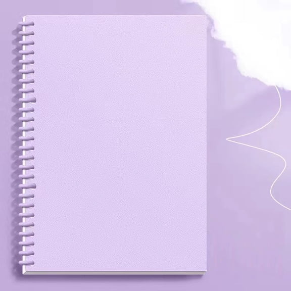 College Ruled Notebooks,Spiral Journal,Spiral Notebooks,Simple Solid Color Removable Super Thick Notebook Coil Book (A5- Horizontal Line 5.6*8.3")-Light Purple
