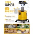 thumbnail image 4 of Aspiradora de cenizas inalámbrica para estufas de pellets, compatible con batería DEWALT de 20 V máx., con 2 filtros HEPA, potente succión, 15 litros y 4 ruedas, manguera de 96 cm para chimeneas de l, 4 of 5