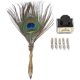 thumbnail image 2 of Juego de pluma estilográfica Vintage de plumas de pavo real, 1 pieza, con 5 puntas de acero inoxidable y estuche, juego de pluma de inmersión para caligrafía oso de fresa  Electrónica, 2 of 5