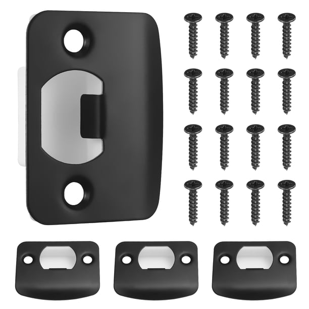 4 Uds. Cerradura de esquina, placa de golpe de puerta, cubiertas de cerrojo de Metal, cubiertas de orificios para puerta