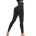 thumbnail image 5 of Sakmal Soft Leggings Women Tummy Control Scrunch Butt High Waisted Black Yoga Pants Workout Long Solid Leggings, 5 of 5