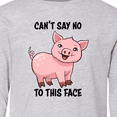 thumbnail image 4 of Inktastic Cant Say No to this Face- cute pig Long Sleeve Youth T-Shirt, 4 of 5