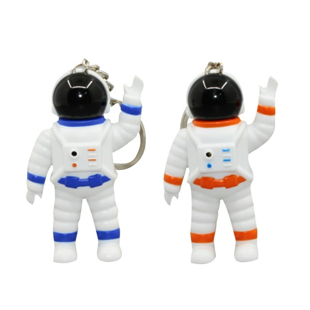 KAKOWELY 2 llaveros divertidos de astronauta con luz LED y sonido, llavero decorativo, regalo de cumpleaños para niños.