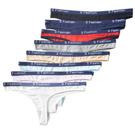 

Spdoo 8 Pack Womens Thongs Underwear Cotton Breathable Low Rise Hipster Panties