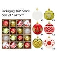thumbnail image 6 of Lksixu 16Pcs Christmas Balls Ornaments, Christmas Decorations for Xmas Tree, 2.36" Glitter Shatterproof Decorative Balls with Exquisite Pattern Christmas Tree Hanging Baubles for Party Wedding, 6 of 6