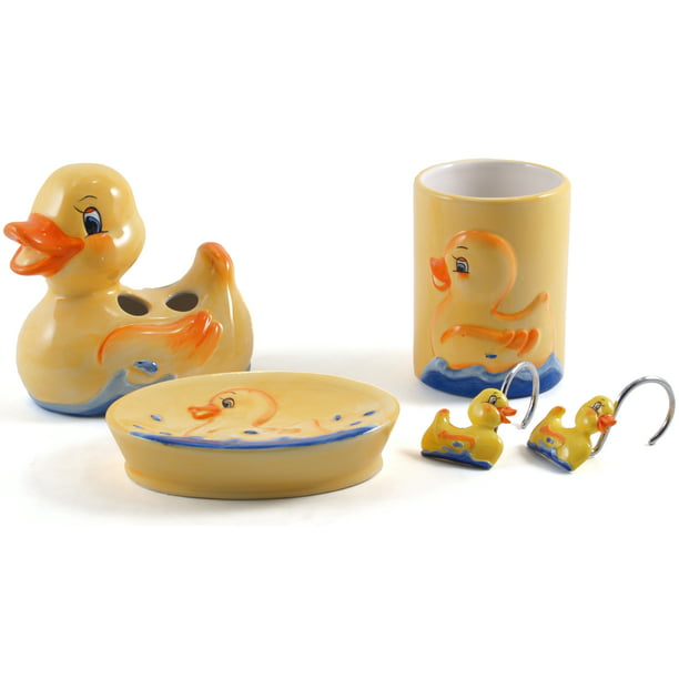 Rubber Ducky Ceramic Bathroom Accessory, Rubber Ducky Bathroom Set