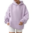thumbnail image 4 of VISALY Hoodies Pullover Tunic Sweatshirt Hoodies Oversized Sweatshirts Pullover Sweaters Long Sleeve with Pockets Winter Fall Sweatshirt Long Sleeved Sweater Fall Sweatshirts Purple L, 4 of 8