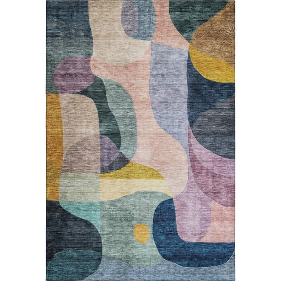 Addison Rugs Mayfield Premium Machine Washable Transitional Contemporary Green Rectangle Rug, 5' x 7'6"