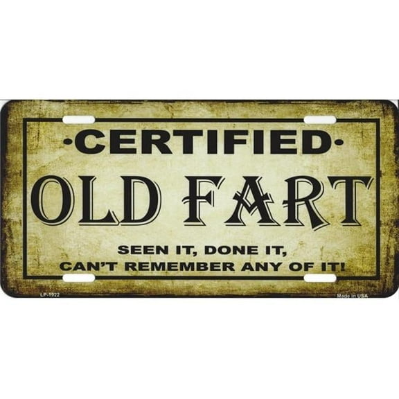 Certified Old Fart Metal License Plate