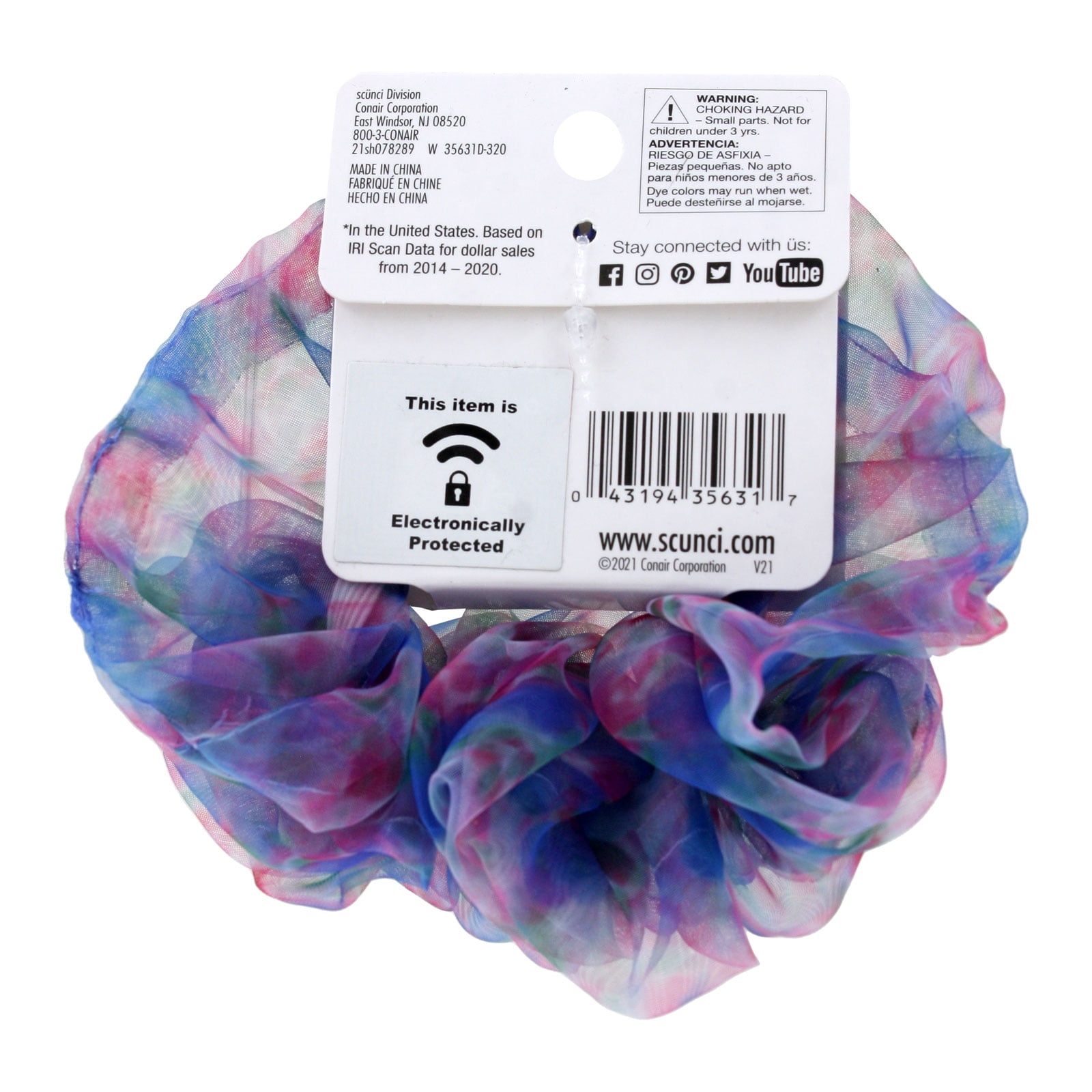 (4 pack) Scunci U Got This Highlight Jumbo Organza Hair Scrunchie, Multicolored, 1-Piece