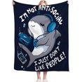 thumbnail image 4 of Funny Shark Blanket Soft Warm Cozy Cute Shark Blanket Fuzzy Plush Fleece Lightweight Flannel Blankets Gift for Adult Women Men Girl Boy 50"x40", 4 of 6