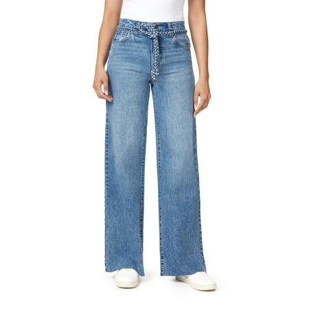 kensie Jeans for Women The Carla High-Rise Belted Wide Leg 32-inch Inseam, Melbourne, 8
