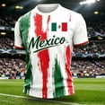 thumbnail image 2 of 2026 new Mexico Soccer Jersey Men Shirts Short Sleeve Casual Crewneck Pullover Summer Tops Soccer Shirt for Men Indoor Outdoor Activities Daily Wear, 2 of 5