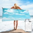 thumbnail image 1 of ZICANCN Microfiber Beach Towels, White Sky \r\nFluffy Clouds Quick Dry Bath Towels 31.5"x63" Inch Oversized for Adults Men Women, 1 of 9