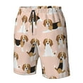 thumbnail image 5 of Disketp Men'S Swim Trunks Hawaiian Breathable Surf Beach Swimsuits Mesh Lining Beach Shorts With Pockets-Beagle Dog On Brown, 5 of 9