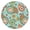 Mandala, variant on Waterproof Round Tablecloth with Colorful Exotic Floral and Palm Leaf Patterns, Elastic Edge Fit, Backed for Non-Slip Use, Fits 44-50 Inch Tables