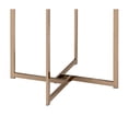 thumbnail image 4 of End Table with X Shaped Metal Base and Round Wooden Top Gold and Gray - Saltoro Sherpi, 4 of 6