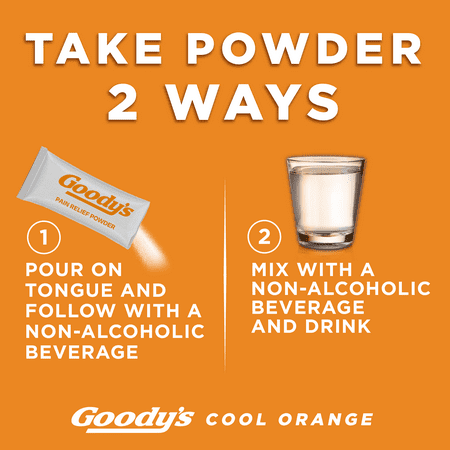 Goody's Extra Strength Headache Powder, Cool Orange Flavor, 24 Powder Sticks