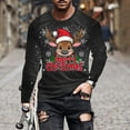 thumbnail image 2 of Betivan Mens Christmas Shirts Casual Holiday Hem Crewneck Sweater Trendy Long Sleeve Loose Fit Xmas Tree Pullover Tops, 2 of 5