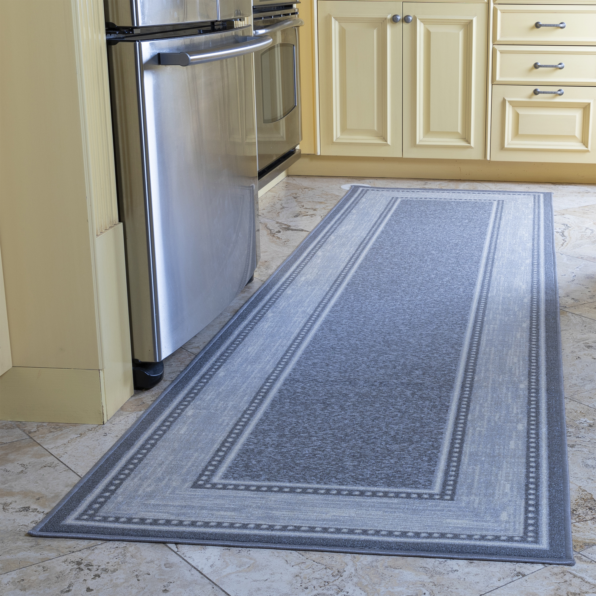 Ottomanson Ottohome Bordered Runner Rug, Gray, 2'7"X9'10"