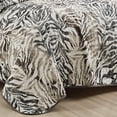 thumbnail image 4 of Reversible Bedspread Set – Lightweight Zebra Animal Print Quilt with Shams - Safari Jungle-Inspired Bedding (Alley, Queen), 4 of 6
