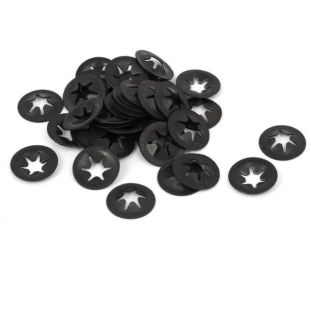 Unique Bargains 4mm x 12mm Internal Tooth Quicklock Speed Lock Starlock Washers 40PCS