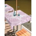 thumbnail image 2 of Outdoor Tablecloth with Umbrella Hole for Patio/Picnic/Party/Camping, Pink Coastal Waterproof Table Cloth Square Cover Washable, Nautical Coral Shell Conch Starfish Summer (60"x 60"), 2 of 9