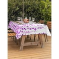 thumbnail image 3 of Outdoor Tablecloth with Umbrella Hole for Patio/Picnic/Party/Camping, Purple Waterproof Table Cloth Rectangle Table Cover Washable, Polka Dots Watercolor Abstract Art (54"x 80"), 3 of 8