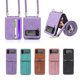 thumbnail image 2 of SZTXJ Compatible with Samsung Galaxy Z Flip 3 Wallet Case with Card Holder Strap PU Leather Crossbody Flip Cover Women Purple, 2 of 5