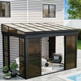 thumbnail image 4 of Erinnyees 8' x 12' Wall Mounted Sunroom Gazebo,All-Season Patio Gazebo Sunroom with Side Door,Outdoor Permanent Sunroom,Grey, 4 of 8