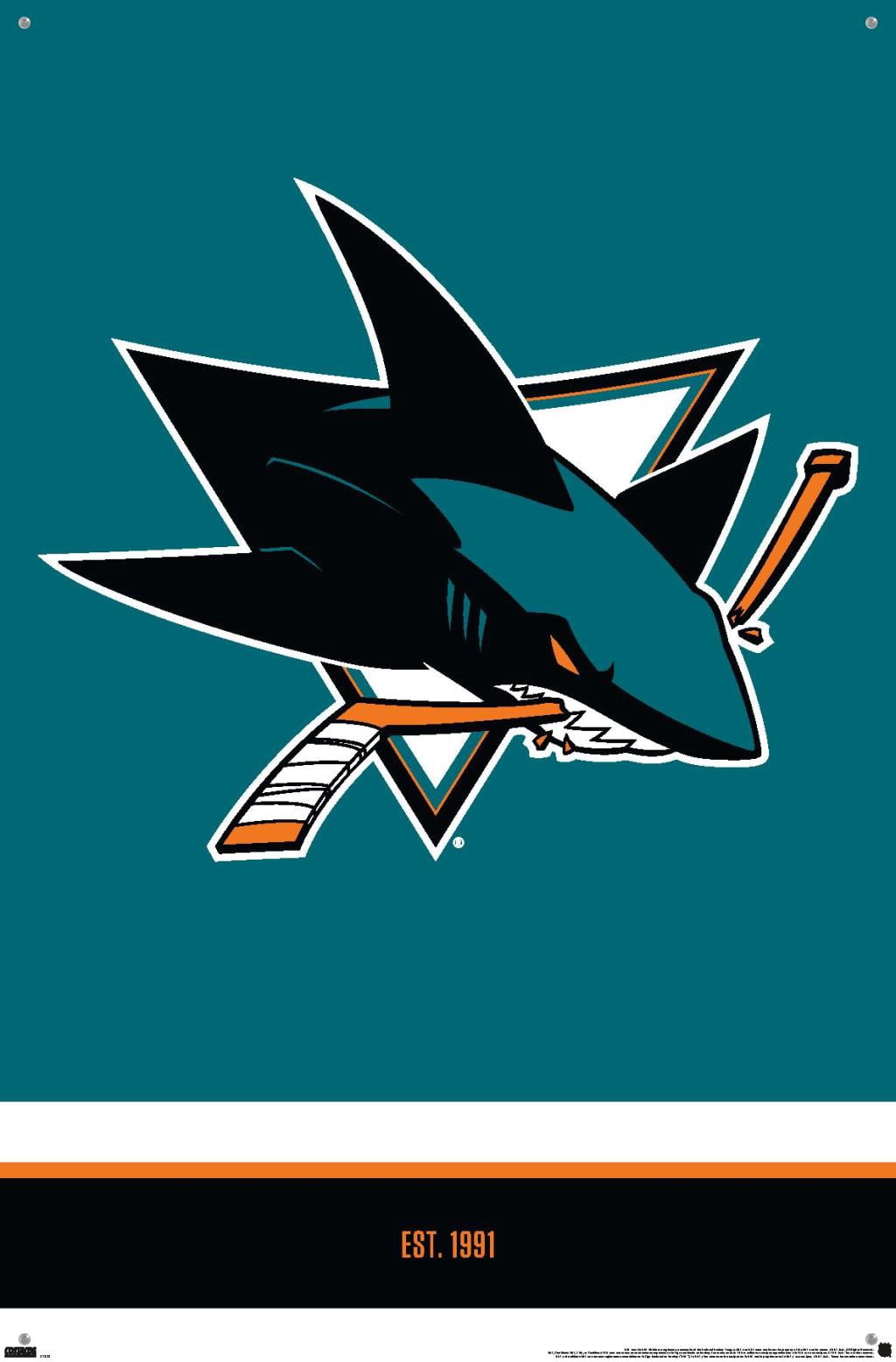 NHL San Jose Sharks - Logo 21 Wall Poster with Pushpins, 22.375" x 34"