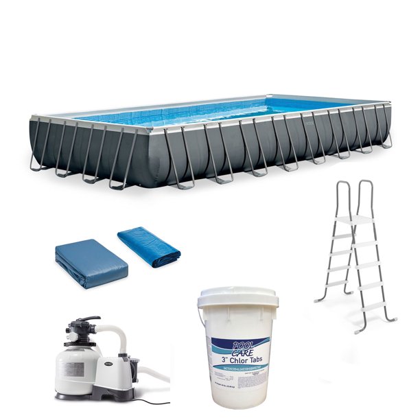 Intex Ultra XTR Frame Pool Bundle w/ Pump & Pool Care Chlorine Tablets