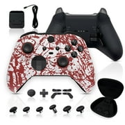 Silent Modz Custom Elite Series 2 Wireless Controller Compatible with Xbox Series X, Xbox Series S, Xbox One, Mobile & PC – Starter Bundle Gaming Controller with Accessories & Case (Blood Splash)