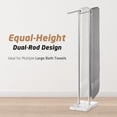 thumbnail image 3 of Standing Towel Rack Towel Rack Stand with Marble Base for Bathroom Floor SUS Stainless Steel Brushed Finish BTH, 3 of 9