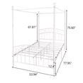 thumbnail image 2 of Xahpower Metal Canopy Bed Frame with Ornate European Style Headboard & Footboard, Full White, 2 of 6
