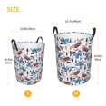 thumbnail image 5 of Balery Retro Butterfly Round Laundry Basket with Handles Waterproof Freestanding Laundry Hamper for Clothes Toys in the Dorm and Family-, 5 of 8