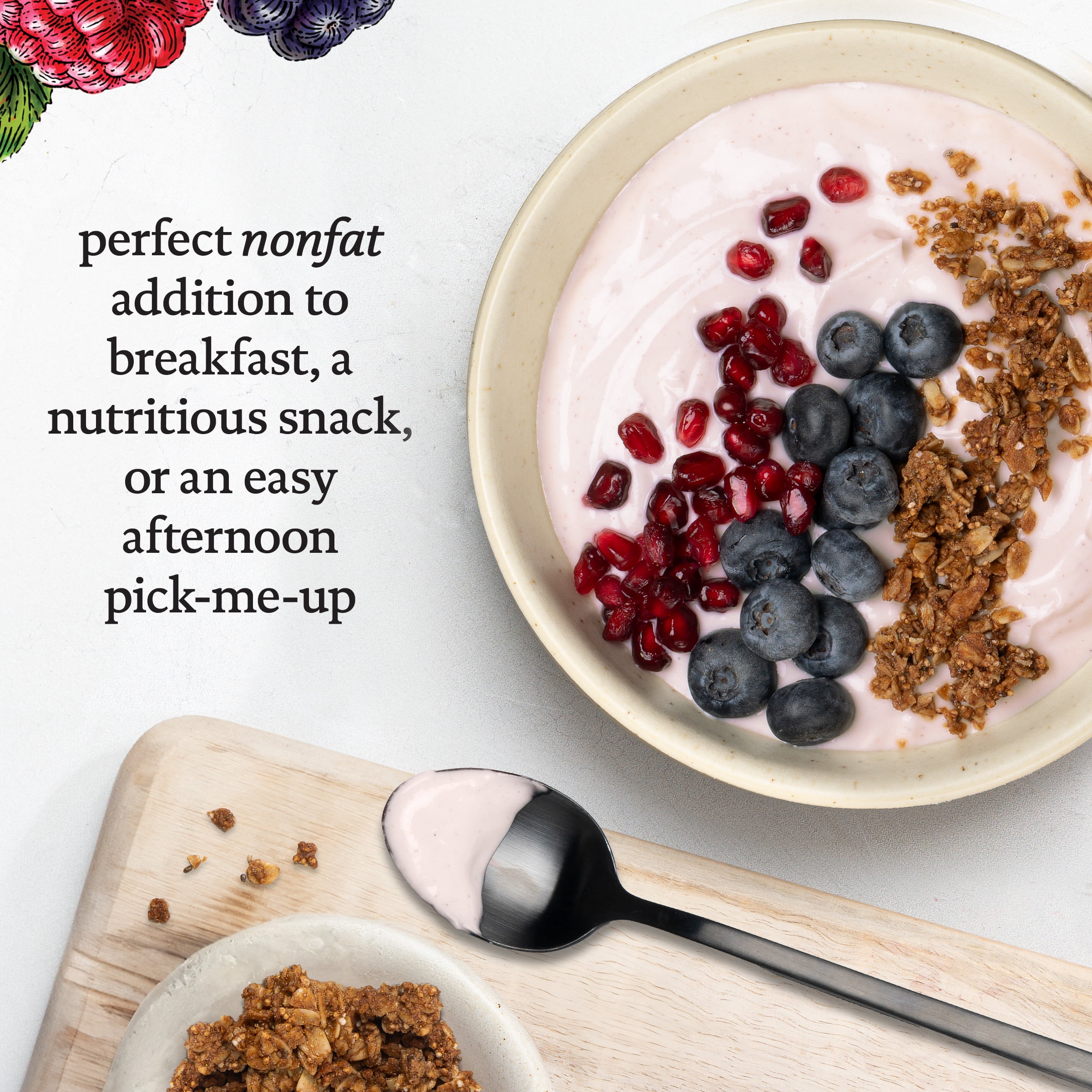 Siggi's Icelandic Skyr Nonfat Yogurt, Mixed Berries & Acai, 5.3 oz