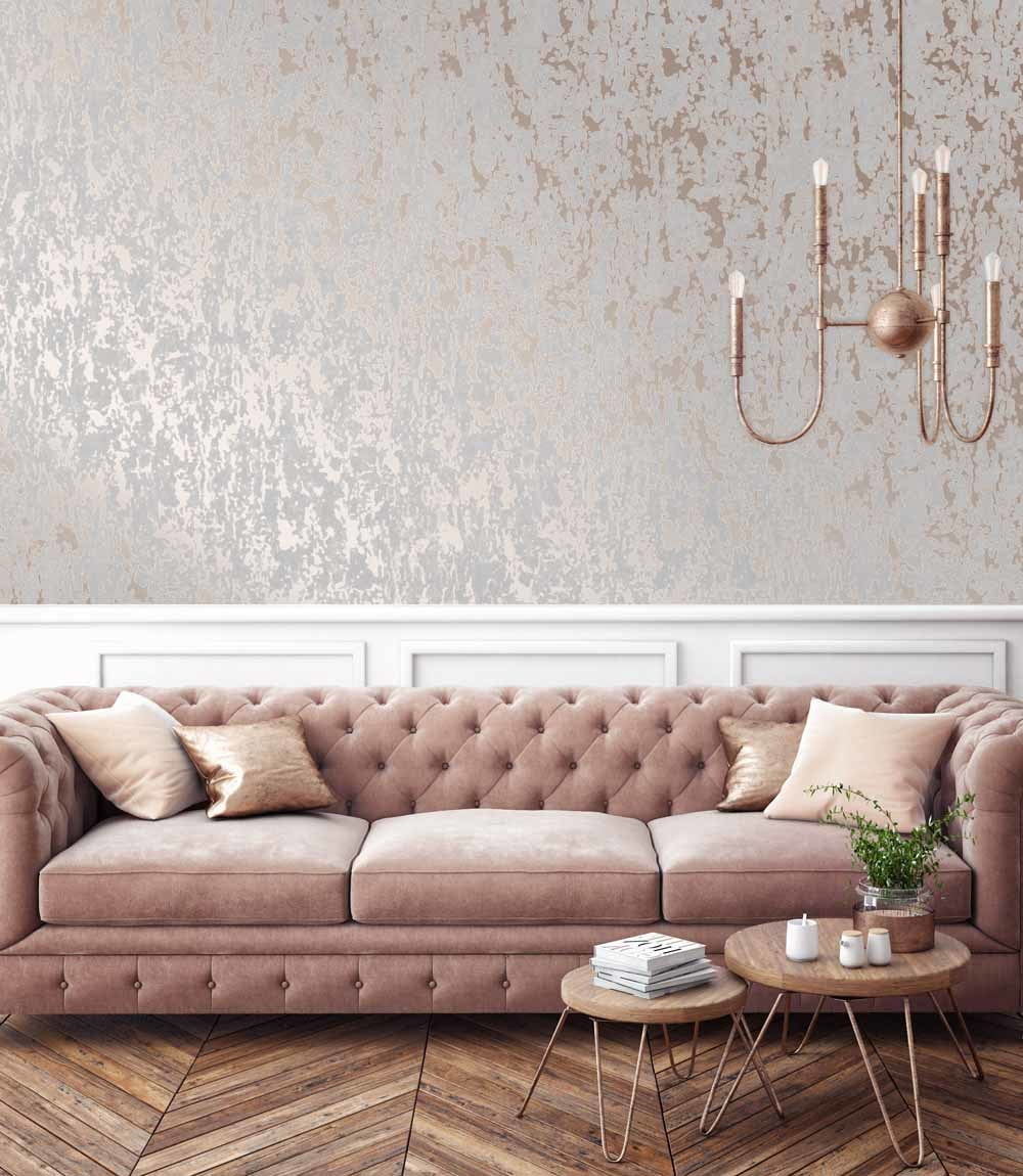 Milan Texture Taupe and Gold Wallpaper