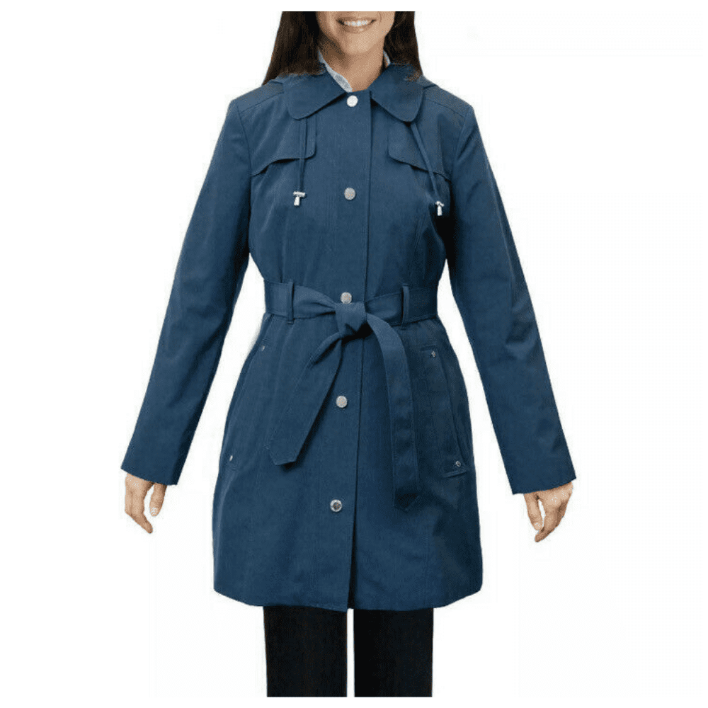 London Fog London Fog Women's Trench Coat With Removable Hood In Dark