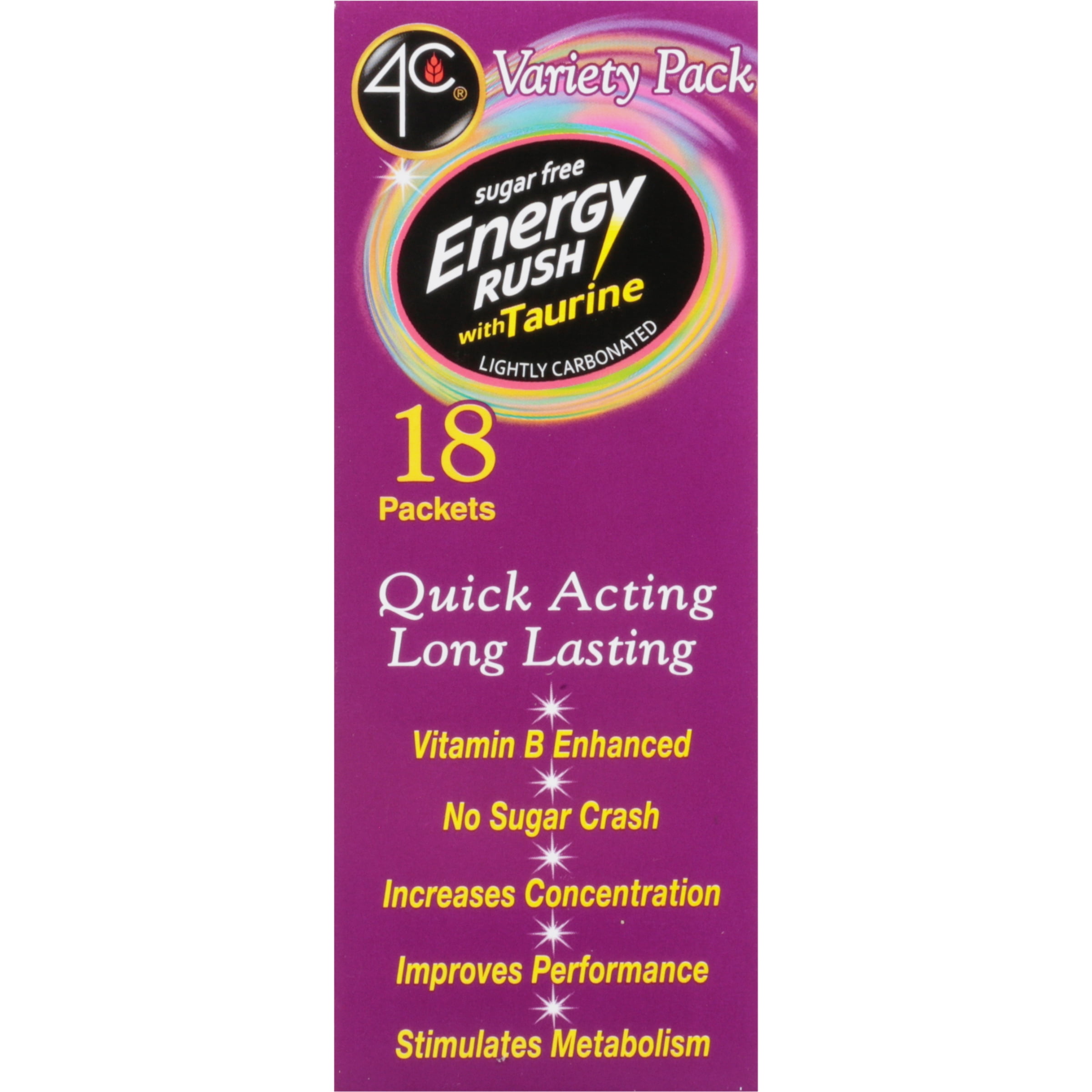 (6 pack) 4C Energy Rush with Taurine Variety Pack Drink Mix